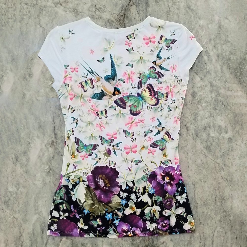 Ted Baker | Blue Floral Fitted Tee